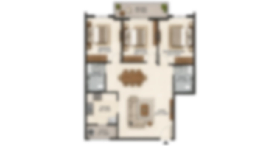 Arihant City Thane 3 BHK Floor Plan